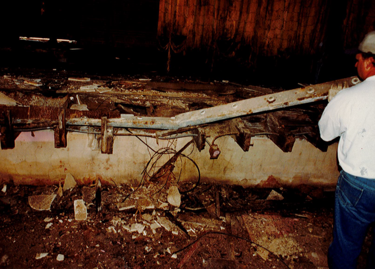 Late 1990s, Demolition of the rotten orchestra pit and stage.