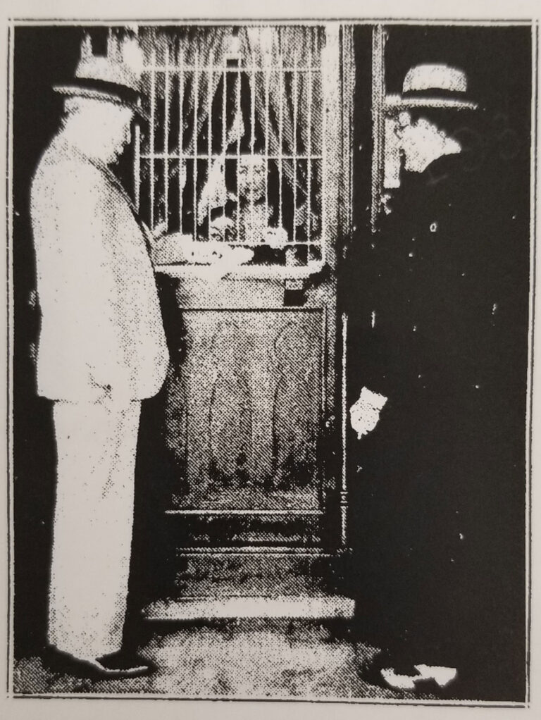 1932 March 5, Barry Papsworth, President of the Seminole Co. Chamber of Commerce (L), Mrs. Otto Anderson box office attendant (C), Joseph Marenette Theater Manager (R)