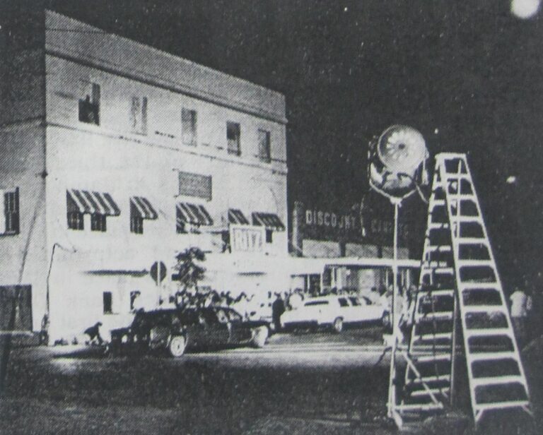 1980s, Backdrop to the film Sealed with a Kiss, Courtesy Sanford History Museum